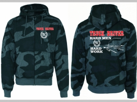 TRUCK DRIVER  - hard Men, hard Work  " Kamionista " hrubá maskáčová mikina na zips s kapucou vzor Nightcamo - Nočný maskáč " Splinter "